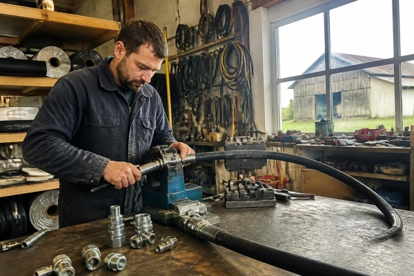 Fabrication de flexible hydraulique sur mesure pour matériel agricole à Vineuil